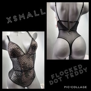 XS Flocked Dot Teddy Lingere Outfit